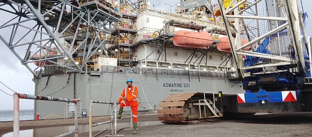 Offshore rig alongside Port of Douala